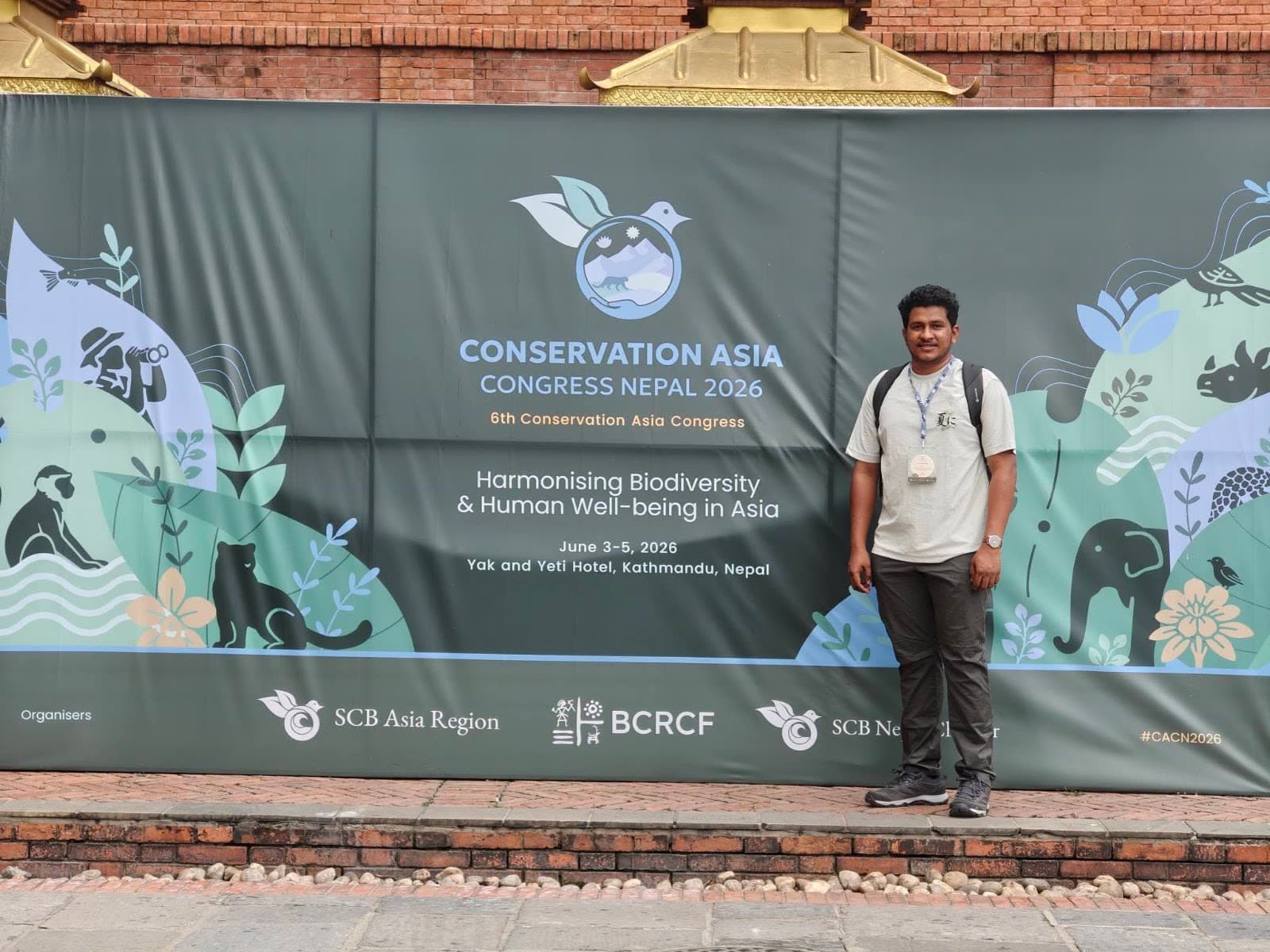 Harshid Pulparambil at the 6th Conservation Asia Congress, Kathmandu, June 2026.
